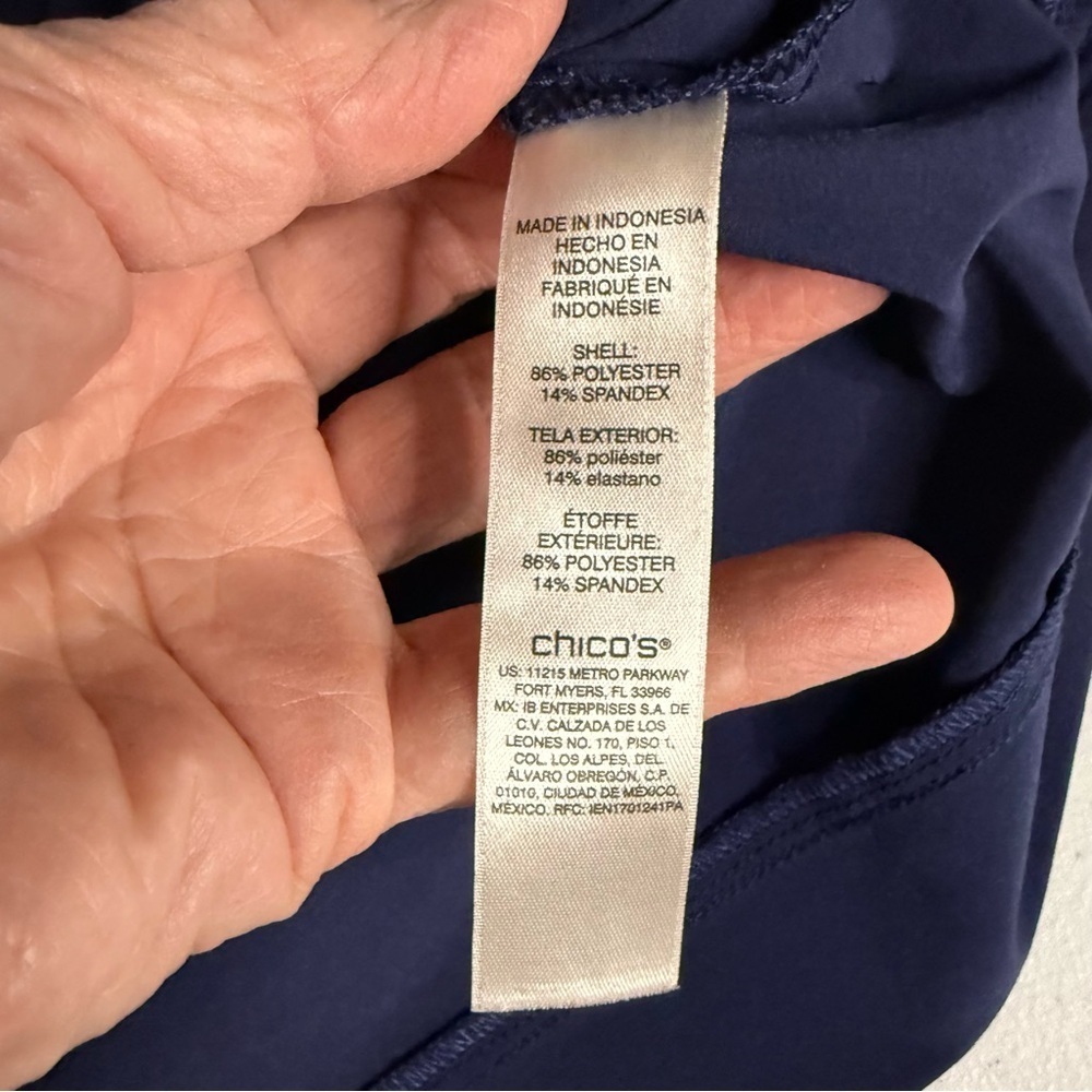 Weekends by Chico’s 1/4 Zip Jacket Sporty Pullover Navy Women’s 12 (Chico’s 2) - Picture 13 of 14